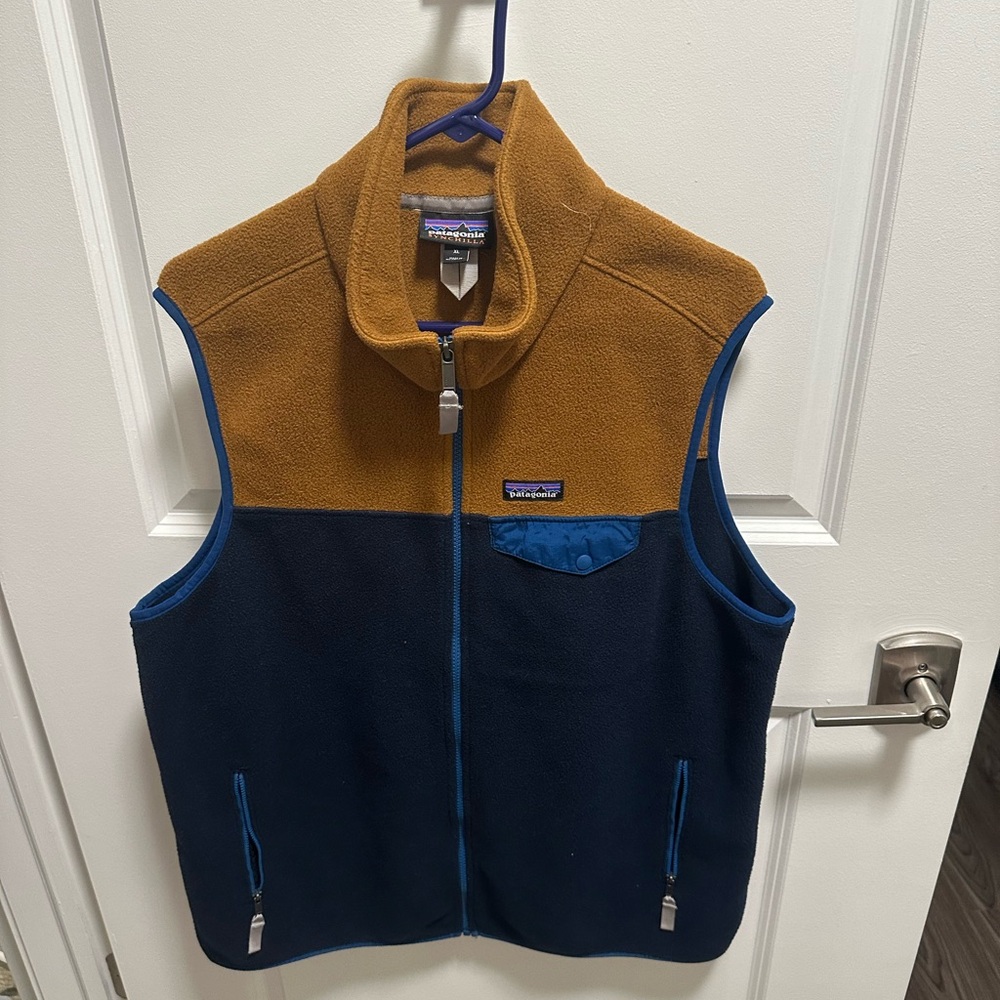 Patagonia Two-Tone Fleece Vest - Blue and Brown